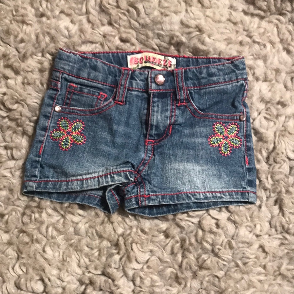 Toddler Squeeze Denim Embroidered Shorts